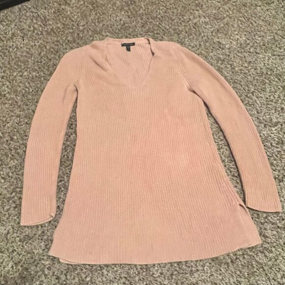 Eileen Fisher Sweaters - Eileen Fisher Blush Pink V-Neck Ribbed Knit Tunic Sweater XS